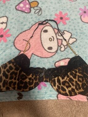 Leopard Print Lace Underwire Bra